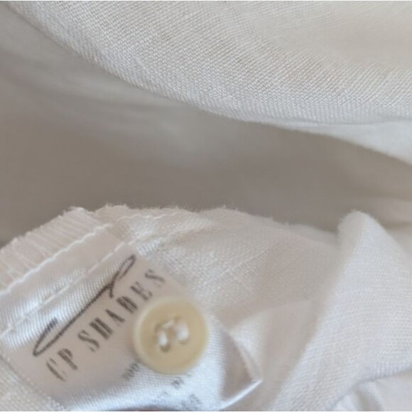 CP Shades Georgia Tie Front Linen Shirt Button Down Beachy Size Medium - Picture 10 of 12